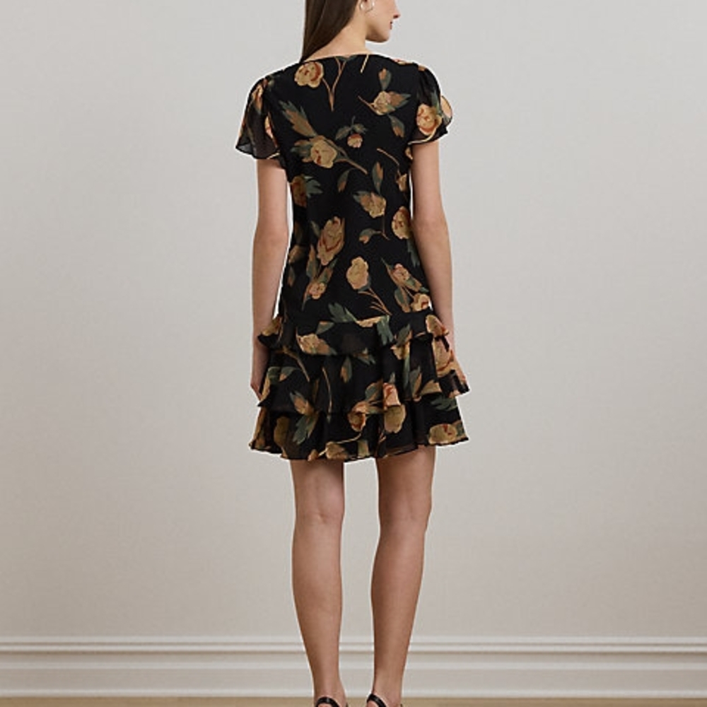 Lauren Ralph Lauren Black Floral Mini Dress - Picture 2 of 9